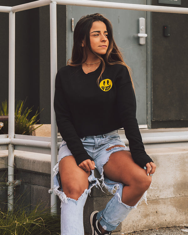 Smiley Crop Hoodie